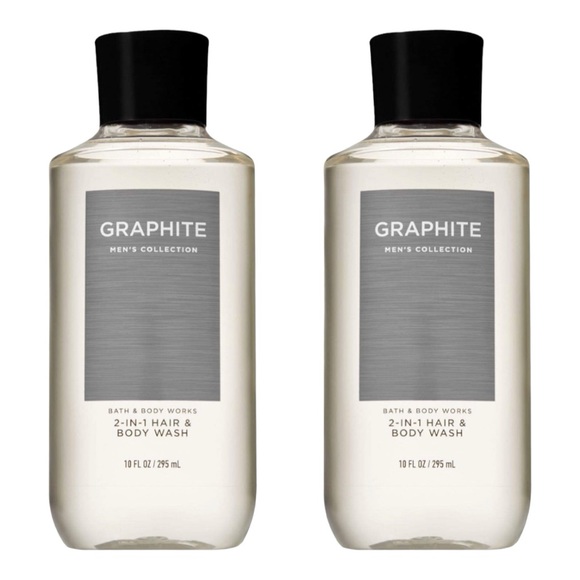BATH AND BODY WORKS GRAPHITE MEN'S 2-IN-1 HAIR & BODY WASH 295ML X2 - BRAND NEW - Picture 1 of 3